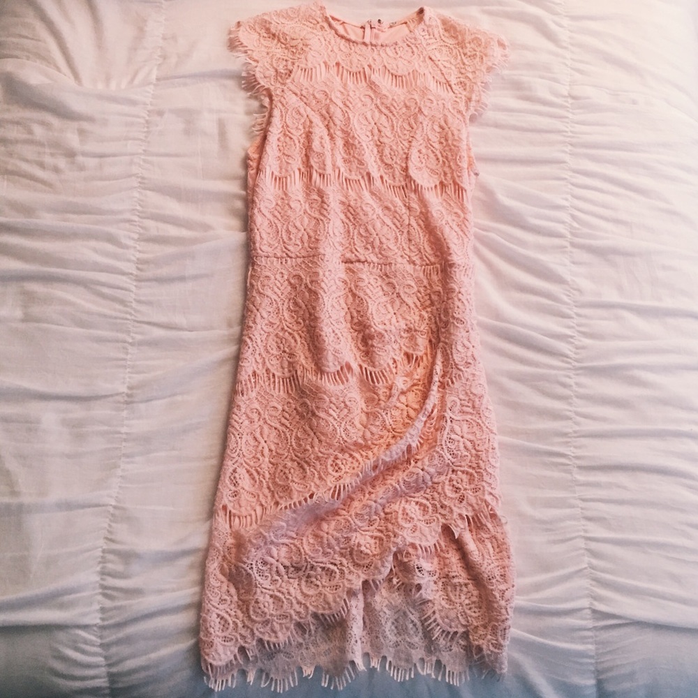 WORN ONCE XENIA light pink lace dress